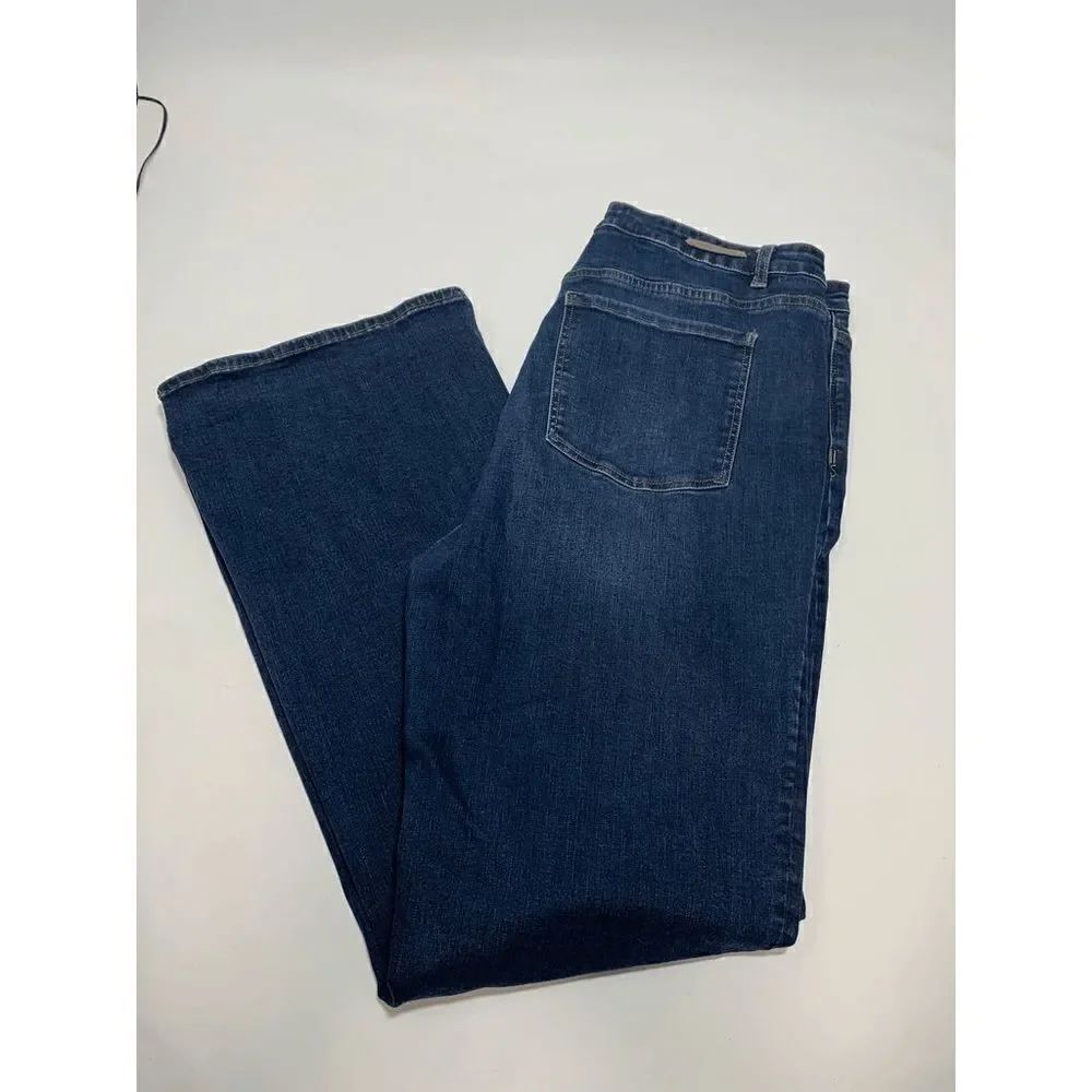 Soft Surroundings Womens Denim Jeans Classic Straight Leg High Rise Blue Sz18T